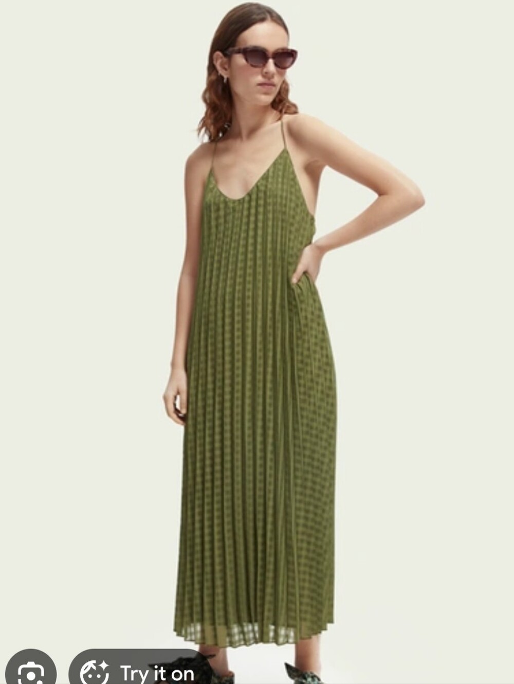 Scotch & Soda Checked Midi Dress